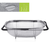 Tiawudi over the sink colander assembly shows sturdy setup for easy use