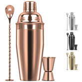 Tiawudi rose gold 24oz shaker with built-in strainer for smooth pours.