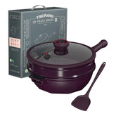 TIBORANG 8-in-1 pan top view highlighting generous 5 Qt capacity for family meals