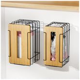 Tidiiabode bag holder mounted on kitchen wall keeps grocery bags organized and accessible.