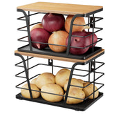 tidiiabode two-pack potato onion storage bin front view keeps veggies organized
