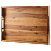 Tidita 20-inch acacia ottoman tray with natural grain for stylish serving
