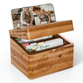 Tidita Acacia recipe box with dual slot and organized space for recipes