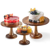 Tidita acacia wood cake stand small for elegant dessert presentation at home.