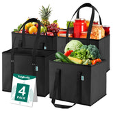 TidyNestly foldable 4-pack bags with box structure for easy loading and upright stability.