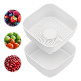 TidyTale 3-quart colander with drip bowl for efficient rinsing and quick drainage.