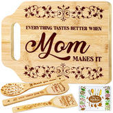 Tifeson cutting board with engraved Mom message for Christmas gift