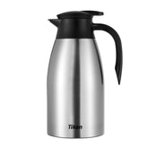 Tiken 68 oz thermal carafe front view with vacuum insulation preserves heat.