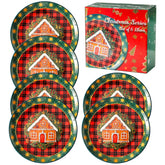 Tikooere dinner plates with gingerbread house design for festive meals.