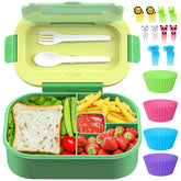TIME4DEALS Bento leakproof 4-compartment lunch box keeps meals tidy at school.