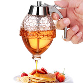 Timtopno honey dispenser no-drip with stand for clean pour on tea and toast
