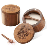 Timtopno salt cellar with rose-bird engraving enhances countertop decor