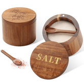 Timtopno salt cellar with Rose and SALT engraving for elegant countertop organization.