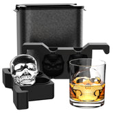 TINANA Skull Ice Ball Tray creates two crystal-clear skull ice balls for whiskey.
