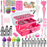 Tingjia cake decorating kit pink storage box keeps tools organized.