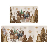 Tinideya wooden-tree-pattern kitchen mat 17x47 protects floors and adds festive charm.