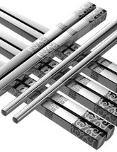 Tinmarda metal chopsticks five pairs in a sleek silver set, durable and reusable.