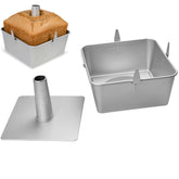 TiParthenos square tube pan 28-cup capacity supports taller, even-rising cakes.