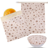 Tirphy beeswax bread bags set overview showing reusable storage for fresh sourdough.