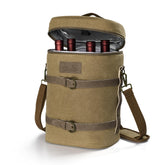 Tirrinia four-bottle wine carrier tote with roomy main compartment for travel
