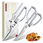 TIVOLI Kitchen Scissors Set Silver with versatile blades for raw and cooked foods.