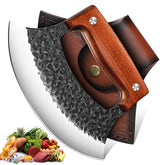 TIVOLI ulu knife blade angle for clean, efficient chopping.