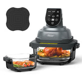 Tixixc 5-in-1 air fryer large 4QT glass container for family meals.