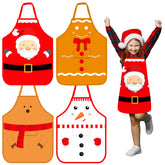 Tkifoda Santa apron for kids with pocket, ideal for party crafts