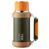 TKK large vacuum bottle with cup handle keeps beverages hot or cold outdoors