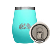 Toadfish non-tipping 10oz wine tumbler in teal for steady sipping on the move.