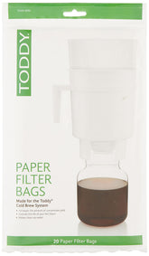 Toddy THMPF20 paper filter bags pack for easy home cold brew.