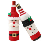 TOGETHERTOYO Christmas wine bottle cover with snowflake pattern on bottle for festive decor.