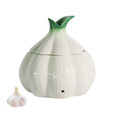TOIVO Garlic Saver on counter with lid keeps garlic organized and fresh.