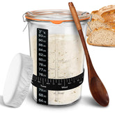 TOKPELA Sourdough starter jar wide mouth for easy feeding and stirring