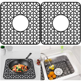 TOOVEM kitchen sink mat with bottom protection and non-slip silicone grip.