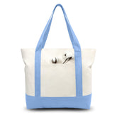 TopDesign tote bag with external pocket for quick-access items during errands.