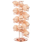 Toplife spiral metal egg skelter in rose gold for organized kitchen counter.