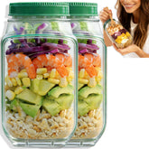 TOPMELON Original Salad Pod with side-open lid keeps meals organized for on-the-go lunches.