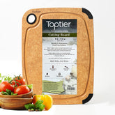 Toptier wood fiber cutting board with dual-sided surface for versatile prep.