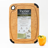 TOPTIER wood fiber cutting board with knife-friendly surface for precise, safe chopping.