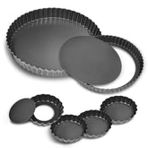 TORASO 11 inch tart pan with removable bottom for clean release.