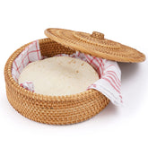 Tortillada tortilla warmer basket exterior in rattan with durable craft for warmth.