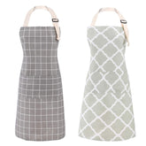 Tosewever apron two-piece cotton linen with pockets and soft fabric for daily cooking