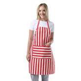 TOSHEX red waterdrop resistant apron; close-up shows durable fabric texture.
