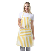 TOSHEX kitchen apron waterdrop-resistant in yellow protects clothing during cooking and cleanup.