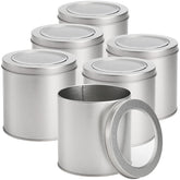 Tosnail 6-pack round tin with window lid for quick content viewing