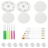 TOSPARTY acrylic cookie turntables with smooth 360-degree rotation for precise icing