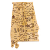 Totally Bamboo Alabama map laser engraving on cutting board for kitchen pride
