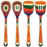 Totally Bamboo Baltique Marrakesh mixing spoon with vibrant colors for deep pot stirring.