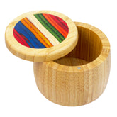 Totally Bamboo Baltique Marrakesh salt cellar with lid closed for table salt access